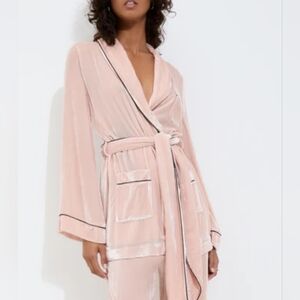 NWT Sleeping With Jacques BON VIVANT ROBE DUSTY ROSE Small